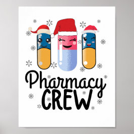 Poster Pessoal de Farmácia. Camiseta de Natal do Farmacêu