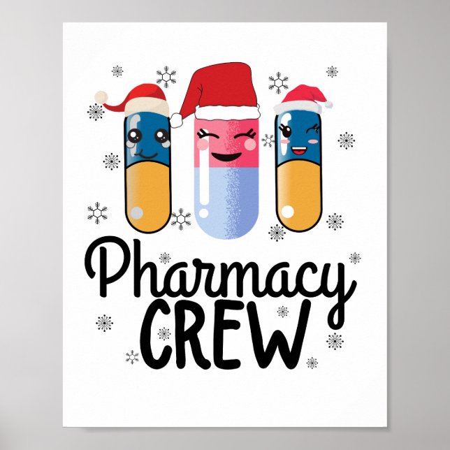 Poster Pessoal de Farmácia. Camiseta de Natal do Farmacêu (Frente)