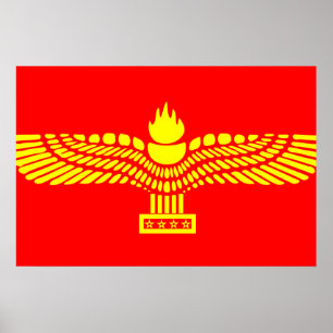 Póster Pessoas aramaicas de Syriac, bandeira de Syria