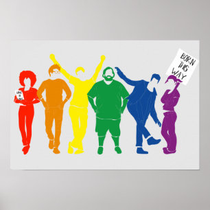 Poster Pessoas coloridas do arco-íris Orgulho gay