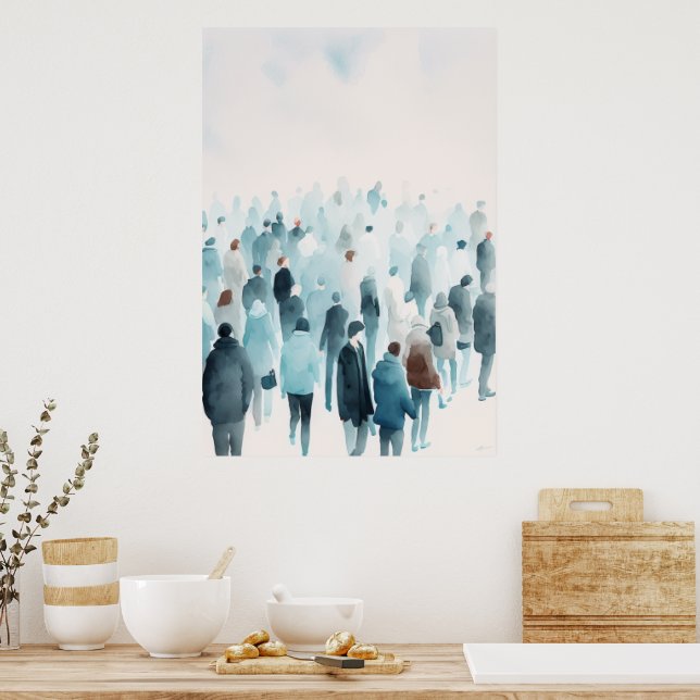 Poster Pessoas de aquarelas (Cozinha)
