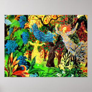 Póster pessoas de fadas na floresta