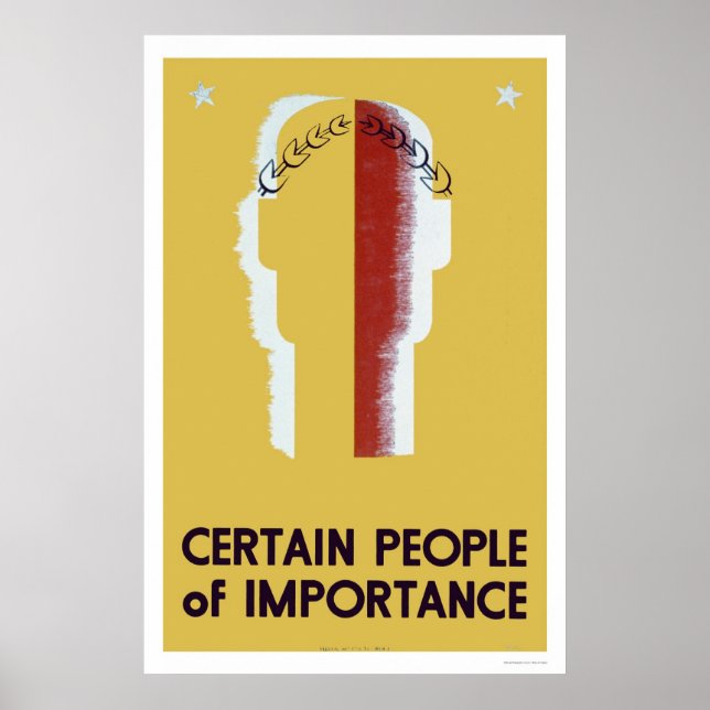 Póster Pessoas De Importância 1937 WPA (Frente)
