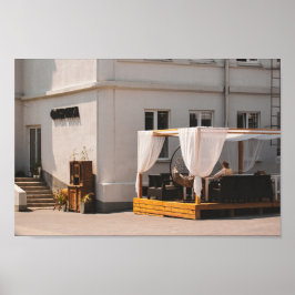 Poster Pessoas de vida da arquitetura da cidade de Grodno