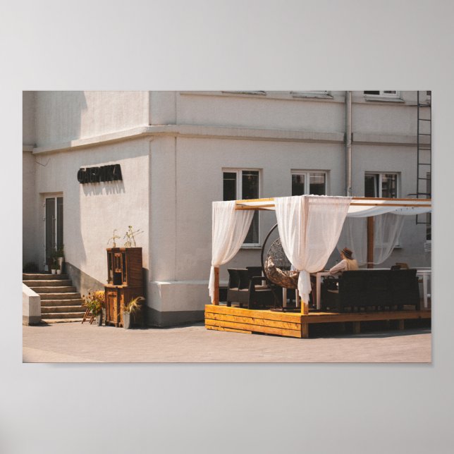 Poster Pessoas de vida da arquitetura da cidade de Grodno (Frente)