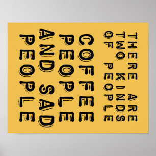 Poster Pessoas do café e pessoas tristes do sinal