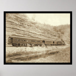 Poster Pessoas do trem da parte externa perto de Hot