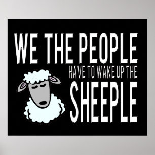 Póster Pessoas e Sheeple - humor político