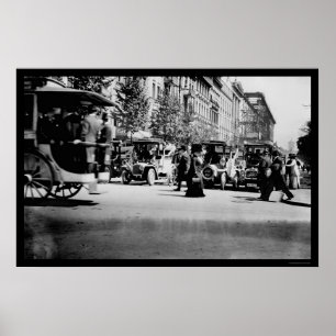 Póster Pessoas e tráfego em Berlim, Alemanha, 1913