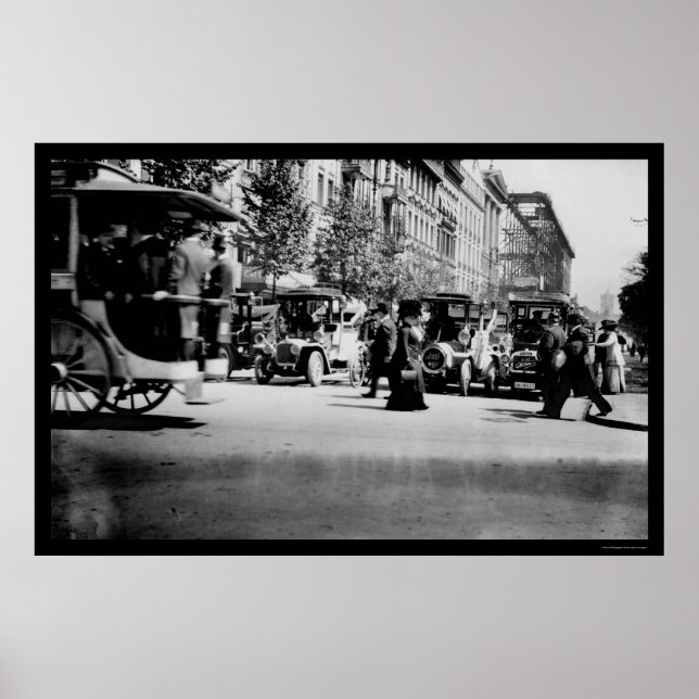 Póster Pessoas e tráfego em Berlim, Alemanha, 1913 (Frente)