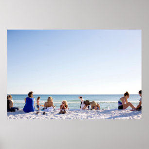 Poster Pessoas em areias brancas perto da praia