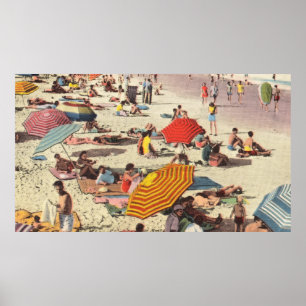 POSTER PESSOAS EM PRAIA DURANTE O DIA