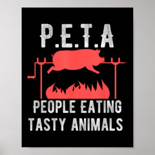 Poster Pessoas engraçadas da P.e.t.a comendo deliciosos a