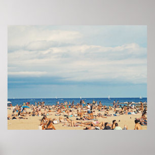 Poster Pessoas na praia de areia castanha