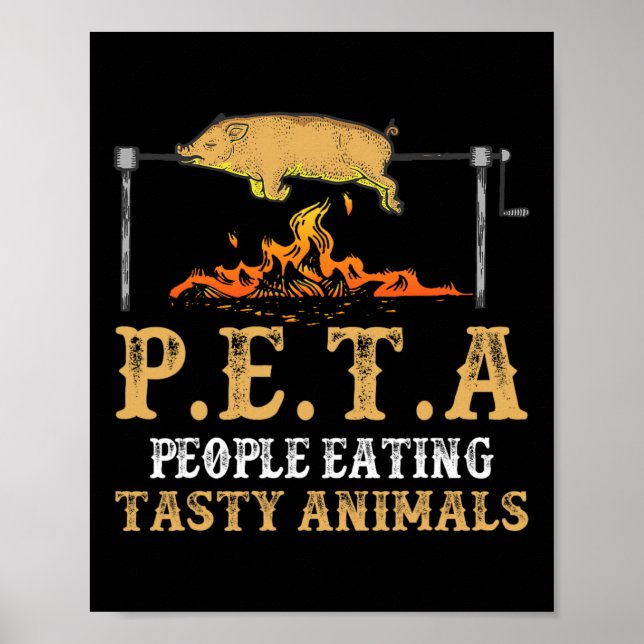 Poster Pessoas Peta Comendo Entusiastas De Quintal De Ani (Frente)