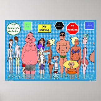 Póster Pessoas piscinas