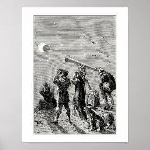 Póster Pessoas que olham um eclipse solar