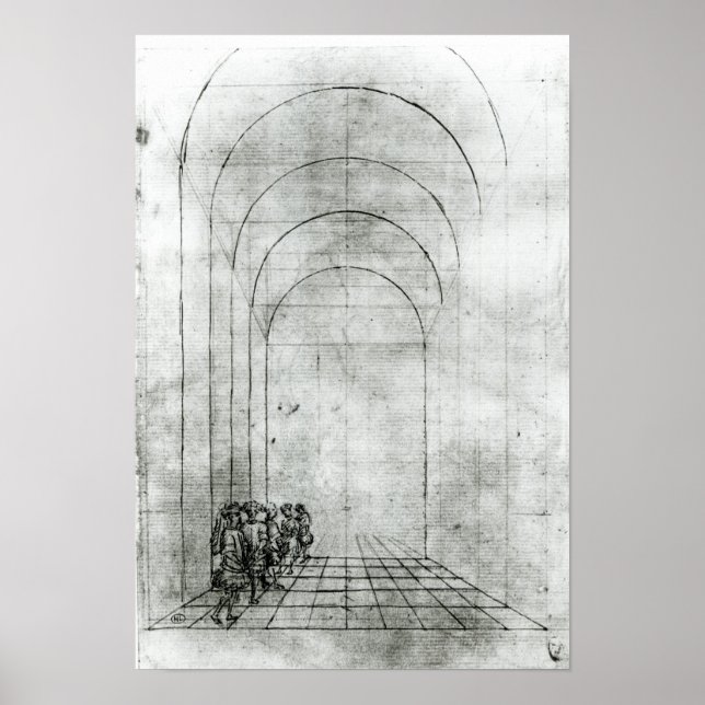 Póster Pessoas sob um arco (Frente)