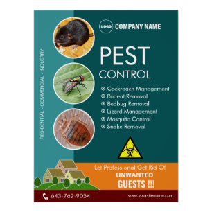 Póster Pest Control Editável Glossy Poster
