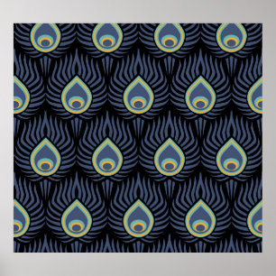 Poster Peste Pavão: Padrão Elegante.