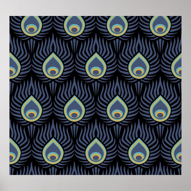 Poster Peste Pavão: Padrão Elegante. (Frente)