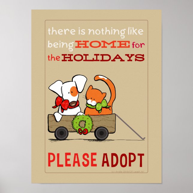 Poster Pet Adotion Patch n Rusty Home para o Natal (Frente)