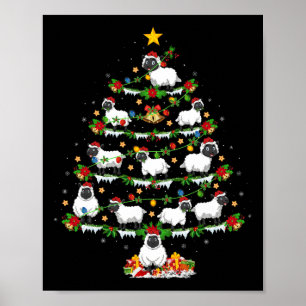 Poster Pet Animal Xmas Lights Papais noeis Ovinos Árvore 