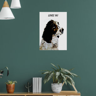 Póster Pet de Retrato do Springer Spaniel Personalizado