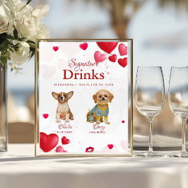 Poster Pet Dog Valentine Signature Drink wedding sign