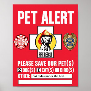 Poster Pet Emergency Alert (Pet Emergency Alert) Sinal da