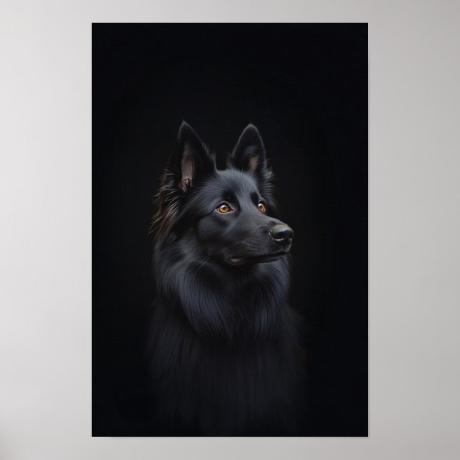 Poster Pet Grooming Salon Belga - Retrato de Cão-Ovino (Frente)