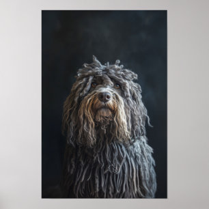 Poster Pet Grooming Salon Bergamasco Sheepdog Retrato