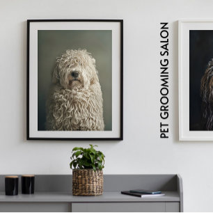 Poster Pet Grooming Salon Boutique Komondor Retrato
