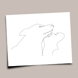 Poster Pet Lover Arte de uma linha