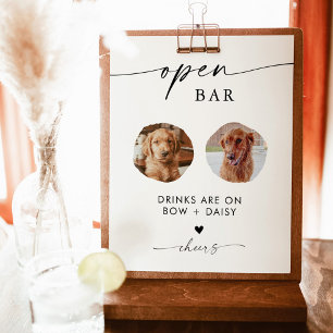 Poster Pet Photo Drink Sign   Sinal de Bar Aberto de Casa