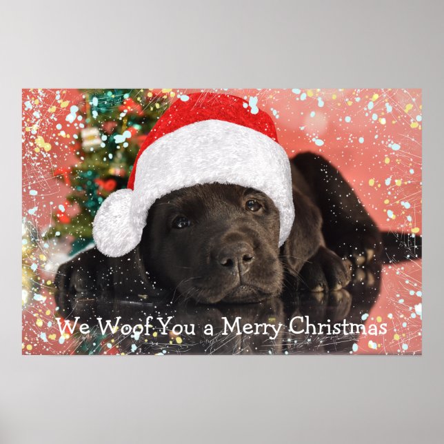 Poster Pet Photo Personalized Dog Lover Feliz Natal (Frente)