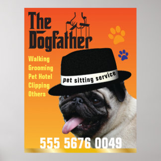Poster Pet Sentado 🐾 Cachorro Dogdad Walker Confiante