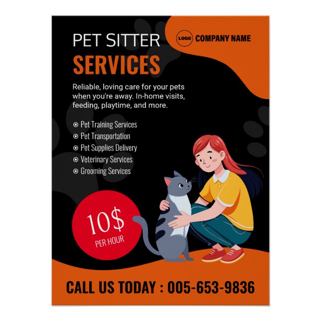 Póster Pet Sitter Glossy Poster (Frente)