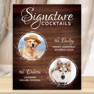 Poster Pet Wedding Dog Signature Cocktails Bebe