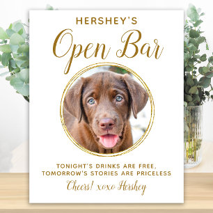 Poster Pet Wedding Open Bar Dog Foto Elegante Bebidas Dou