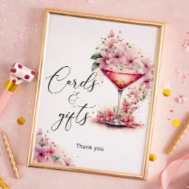 Poster Petais e Cartões Florais e Presentes Rosa Prosecco