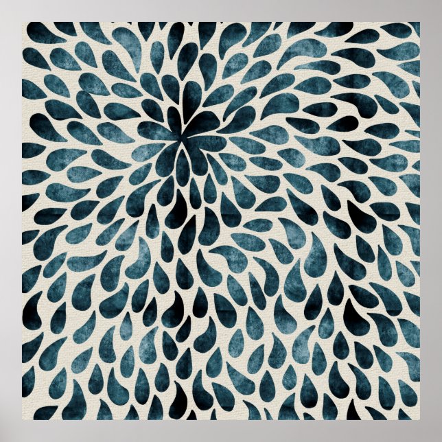Poster pétalas de abstrato floral (Frente)