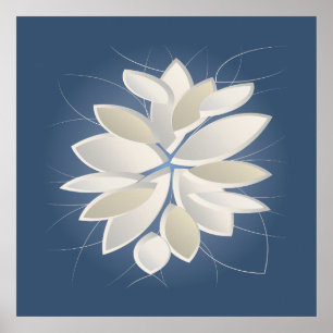 Poster pétalas de pedra branca