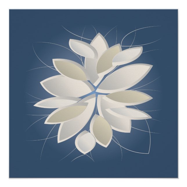 Póster pétalas de pedra branca (Frente)