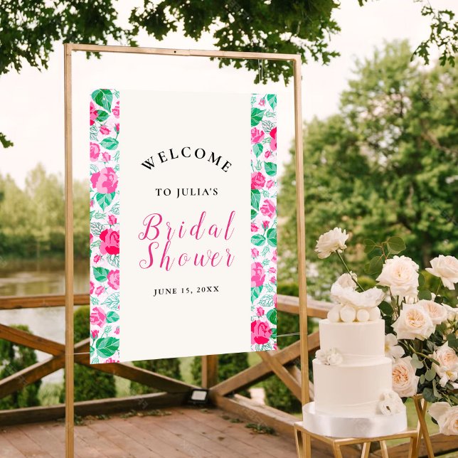 Poster Pétalas de Rosa Verde Rosa Flores Jardim Casamento (Criador carregado)