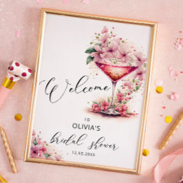Poster Pétalas e Prosecco - Boas-vindas à Brida Floral Ro