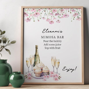 Poster Pétalas e Prosecco Cava e Cupcakes Mimosa Bar