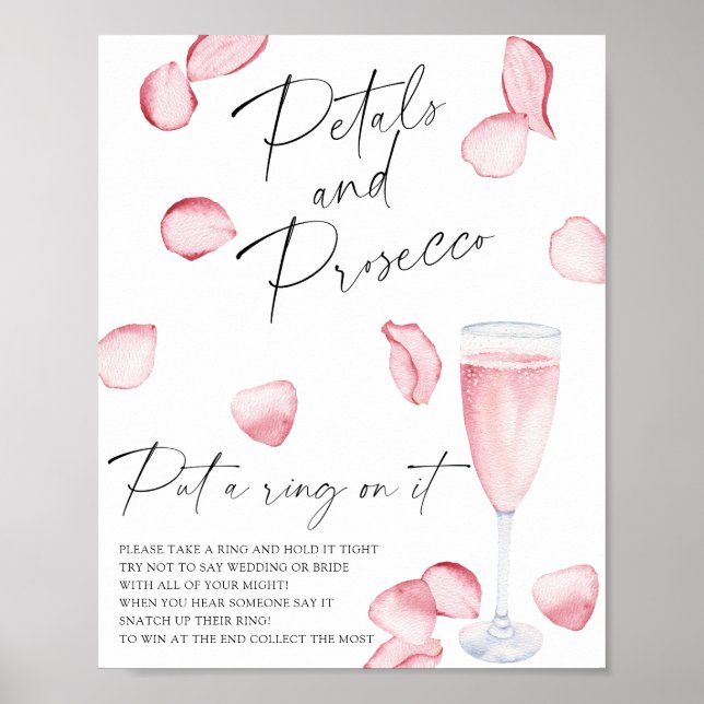 Poster Pétalas e Prosecco - coloque um anel nisso jogo (Frente)
