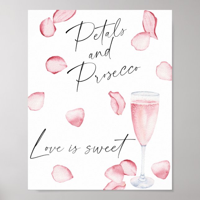 Poster Pétalas e Prosecco - o amor é doce, dê uma olhada (Frente)