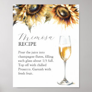 Poster Pétalas e Sinal de Bar Prosecco Mimosa